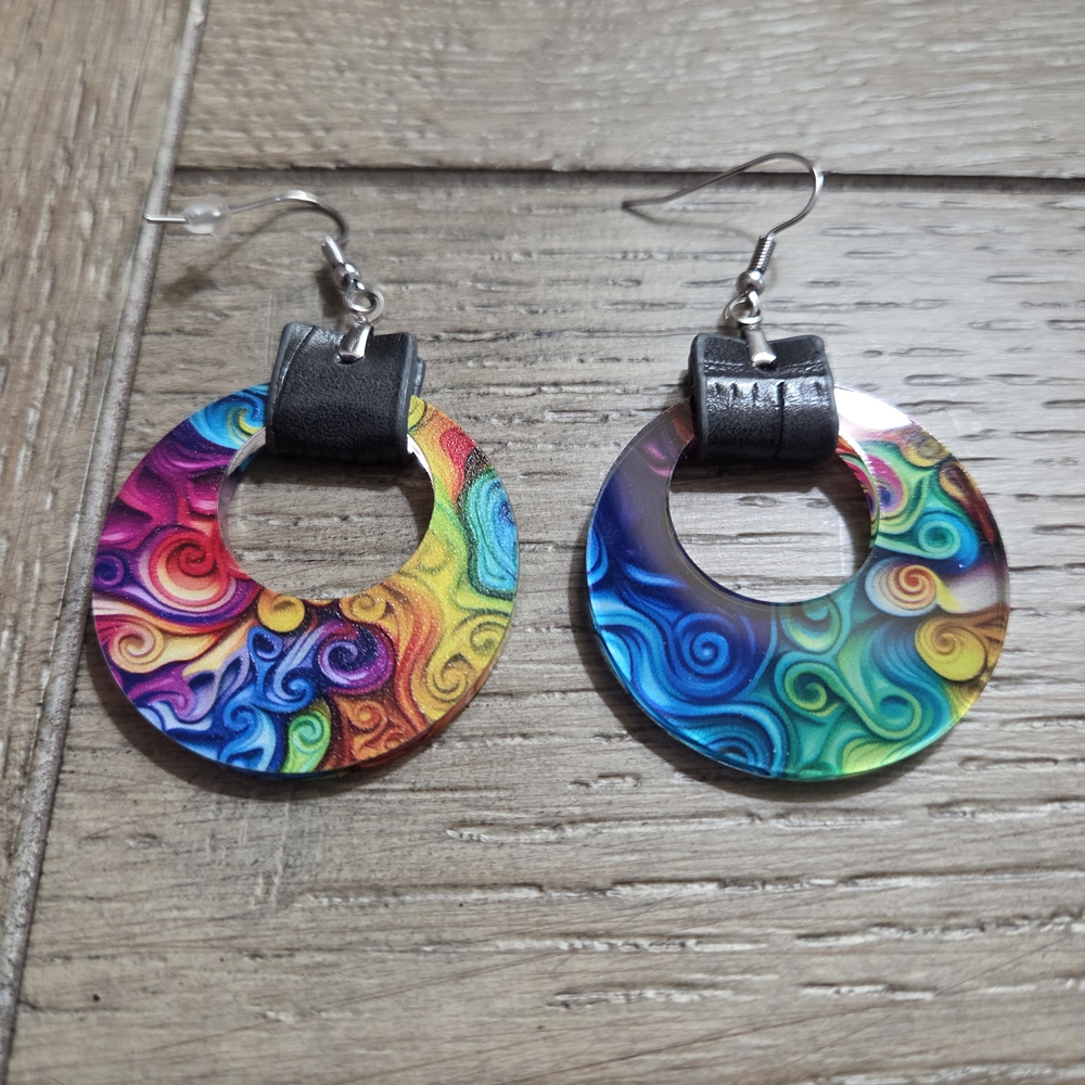 Vibrant Multicolor Swirl Earrings